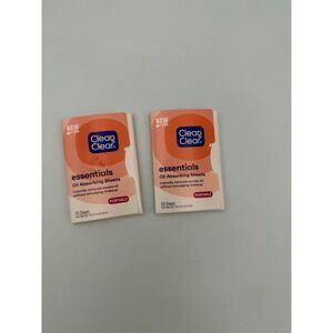 Clean & Clear Essentials Oil Absorbing Sheets 50ct Portable Blotting Papers (2)